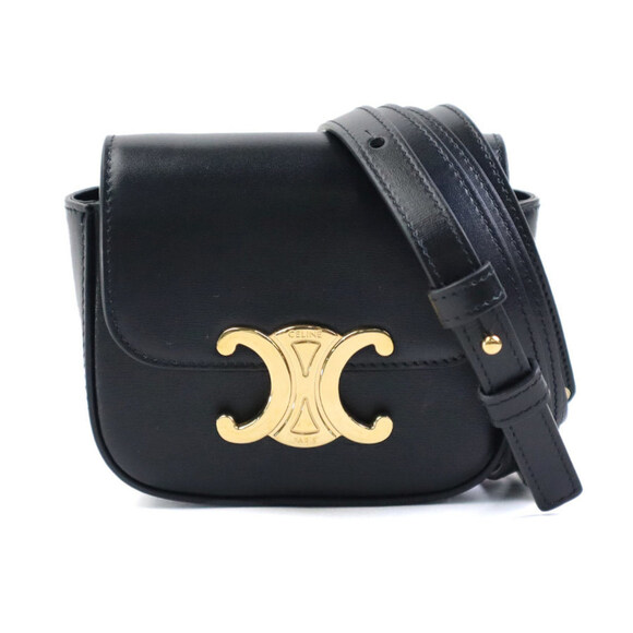 CELINE Black Leather Shoulder Bag - Picture 1 of 5
